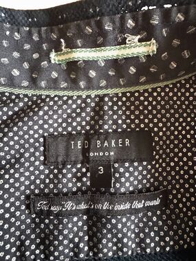 Ted Baker London Men’s Size 3 (M) Navy Textured Short Sleeve Button Up Shirt